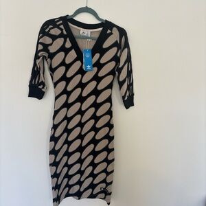 Adidas Black and Tan Patterned Dress